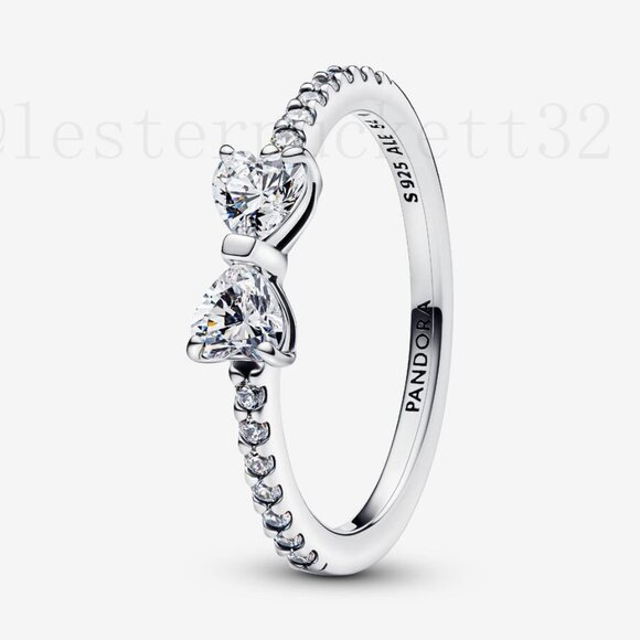 Pandora Sparkling Bow Ring - Picture 1 of 1